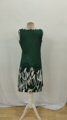 Kadın Askılı Yuvarlak Yakalı Yaprak Desenli Dalgıç Elbise