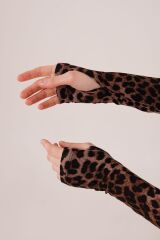 Leopar Desen Basic Bluz