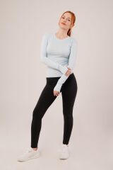 Uzun Kollu Basic Bebe Mavisi Bluz