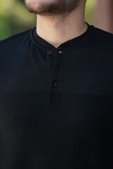 Erkek Hakim Yakalı Kısa Kollu Pamuklu T-shirt