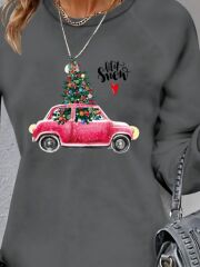 Kadın Uzun Kollu Bisiklet Yaka Desenli Viskon Iki Iplik Elbise