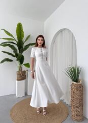 Wera Taşlı Fiyonk Detaylı Elbise