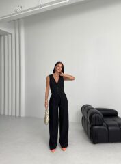 Keten Sirti Çapraz Geçi̇şli̇ Cepken Pantolon Takim