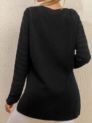 Kadın Uzun Kollu V Yaka Triko Bluz
