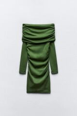 Kadın Madonna Mendil Yaka Fırsat ürün Büzgülü Mini Elbise