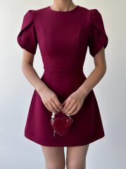 Alka İncili Fiyonk Detay Elbise