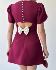 Alka İncili Fiyonk Detay Elbise