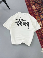 Erkek Baskılı Oversize T-shirt - Beyaz