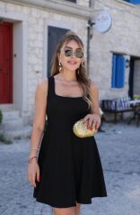 Kadın Kare Yaka Mini Elbise