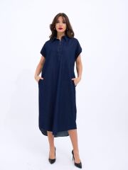 7348 KOT ELBİSE-MAVİ