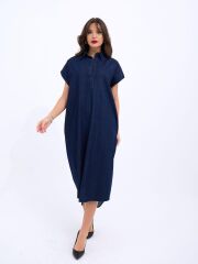 7348 KOT ELBİSE-MAVİ