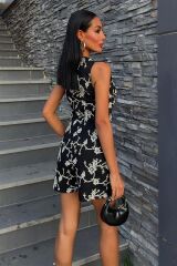 Nakışlı Yelek Şort Etekli Keten Takım 10226-08