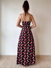 Kadın V Yaka Göğüs Ve Sırt Dekolteli Fırsat ürün Maxi Moy Elbise