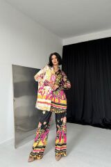 Desenli Gömlek Ve Desenli Pantolon Takım