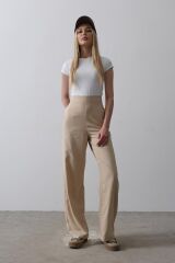 Beli Yarım Lastikli Palazzo Pantolon - Camel