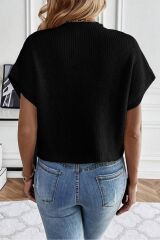 Kadın çiçek Detaylı Triko Bluz