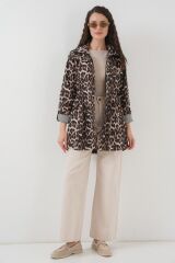 10322 Beli Büzgülü Trençkot - C. Kahverengi