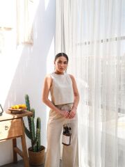 Keten Bluz Ve Pantolon İki̇li̇ Takim