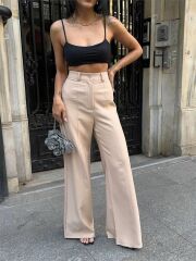 PANTOLON KAPALI CEP DETAYLI SALAŞ PANTOLON - Bej