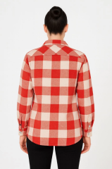 Uzun Kollu Oduncu Gömlek - Bordo