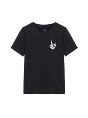 Erkek Baskılı Oversize T-shirt - Siyah