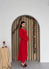 Meta Düğme Detaylı Elbise