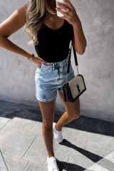 Kadın Kolsuz V Yaka Triko Bluz