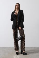 Önü Bağlamalı Blazer Ceket - Siyah