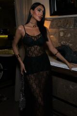 Full Dantel Askılı Elbise 2874