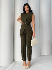 Vatkalı Ceket Pantolon İkili Takım