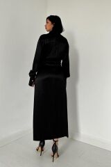 Siyah Kuşaklı Gömlek Elbise