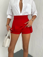 Şortlu Etek - Kırmızı