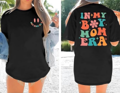 Bisiklet Yaka Kısa Kol Baskılı T-shirt - Siyah