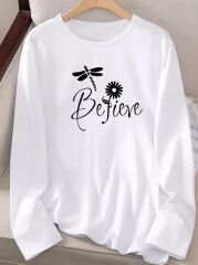 Kadın Uzun Kollu Bisiklet Yaka çiçek Desenli Viskon Bluz