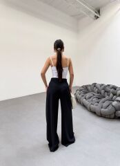 230 Gr Poly Viscose Full Lycra Pi̇leli̇ Palazzo Pantolon