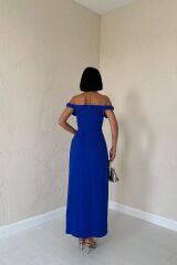 Saks Madonna Yaka Güllü Elbise