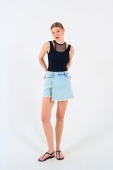 İçi Dantelli Kaşkorse Atlet - SİYAH