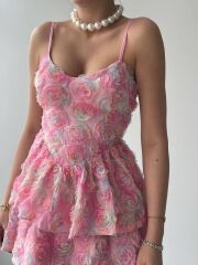 Flora İp Askılı Elbise