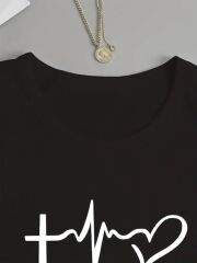 Kadın Uzun Kollu Bisiklet Yaka Yazı Baskılı Viskon Bluz