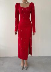 Akit İnci Detaylı Elbise