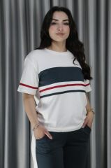 Modal Kumaş Şerit Detay Antrasit Alt Üst Takım