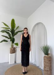 Kren Gül Detaylı Elbise