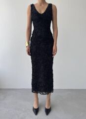 Kren Gül Detaylı Elbise