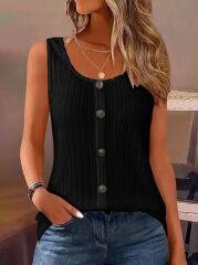 Kadın Askılı Yuvarlak Yaka önden Düğmeli Kalın Fitilli Kaşkorse Bluz