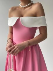 Nalia Beyaz Yakalı Elbise