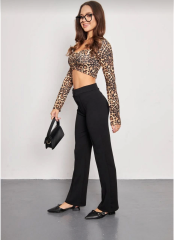 Siyah Palazzo Pantolon Oversize Kesim - Siyah