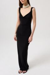 Sırt Dekolte Maxi Elbise