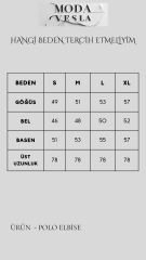 Kadın Polo Yaka Mini Boy Modal Kumaş Lacivert Elbise