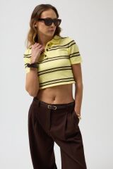 Polo Yaka Crop T-Shirt