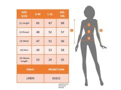 Kadın Kısa Kollu V Yakalı Düğmeli Keten Bluz